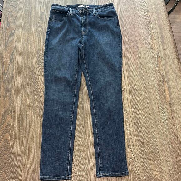 Levi's 721 High-Rise Skinny Jeans Denim Cotton Blend Dark Wash Blue Size 31 - Picture 1 of 12